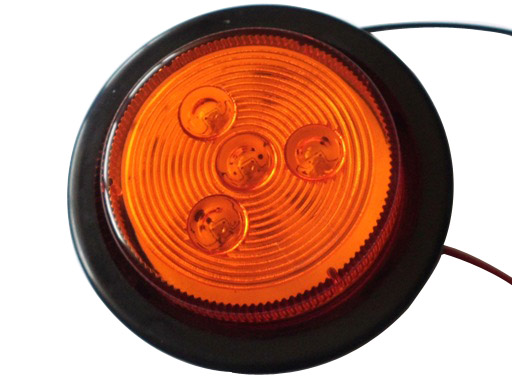 2.5″round truck light with 4leds soft edge amber 12V