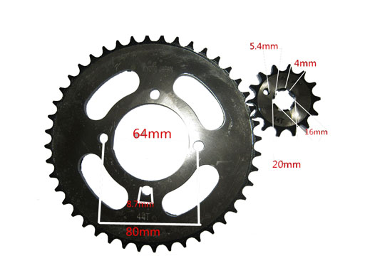 43T/15T CENTER:64MM 428H LINK:132